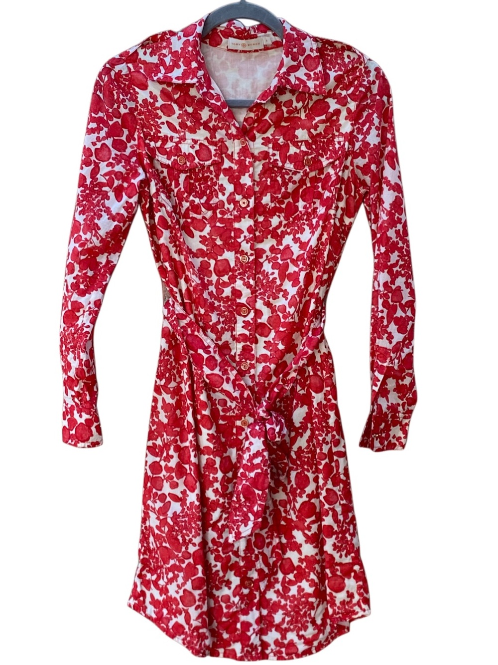 Tory Burch Floral Print Brigitte Shirt Dress Size 0